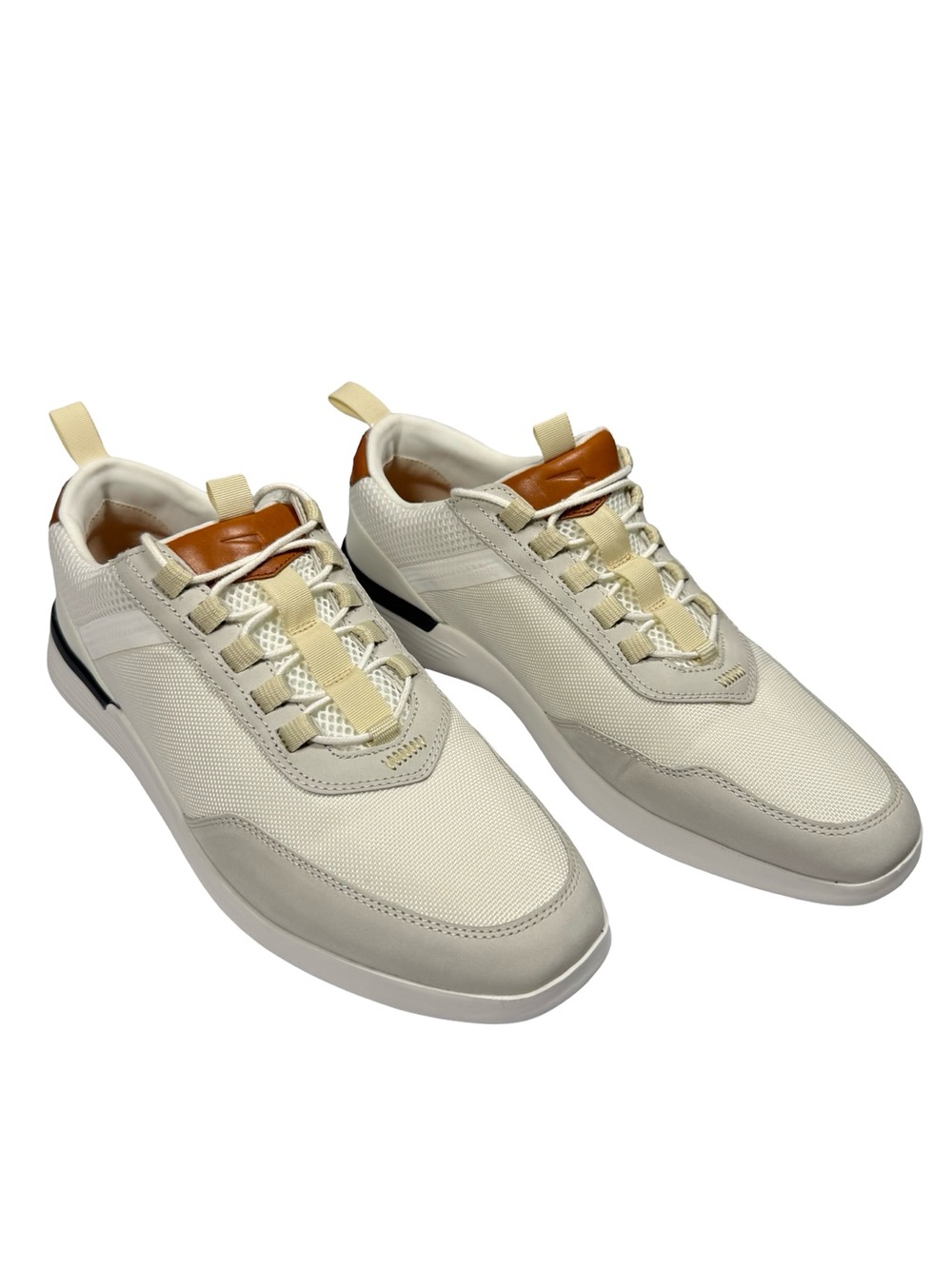 Wolf & Shepherd Mens 11 Crossover Victory Trainer White Tan Luxury Sneakers